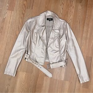 Blush Metallic Moto Jacket